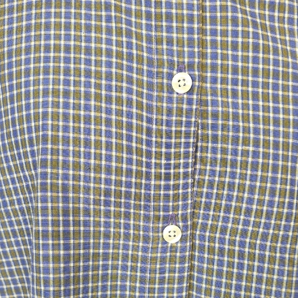 Les Ailes de la Mode Blue Checkered Button-Up Shirt – Vintage 90s – Size L - Picture 3 of 9